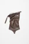 Acne Studios Leather Bodysuit In Dark Brown