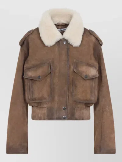 Acne Studios Leather Bomber Jacket