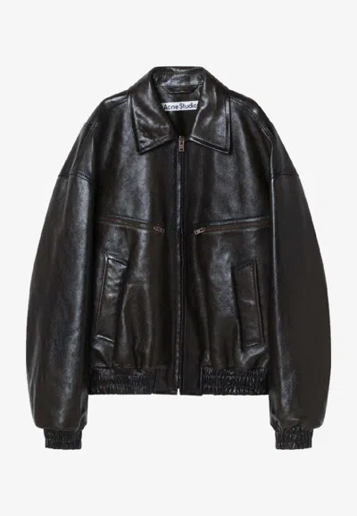 ACNE STUDIOS LEATHER BOMBER JACKET