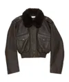 Acne Studios Leather Bomber Jacket In Black
