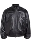 Acne Studios Full-zip Leather Jacket In Black
