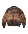 Acne Studios Lastro Leather Bomber Jacket In Brown
