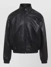 Acne Studios Lethestanether Lamb Leather Bomber Jacket In Black