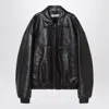 Acne Studios Leather Bomber Jacket Featuring Pockets In Multi