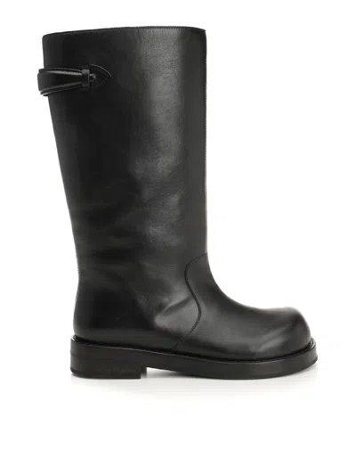 Acne Studios Women Black Boots With Embossed Logo On The Side In Leather Woman
