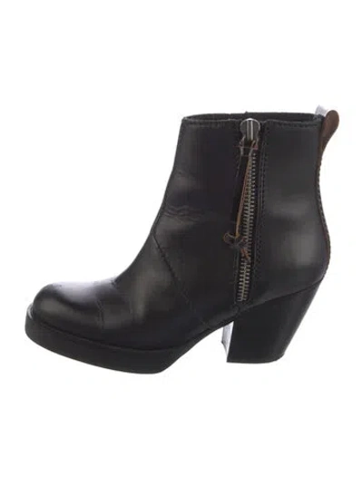 Pre-owned Acne Studios Leather Boots In Black