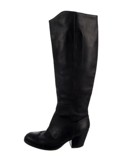 Pre-owned Acne Studios Leather Boots In Black/blue