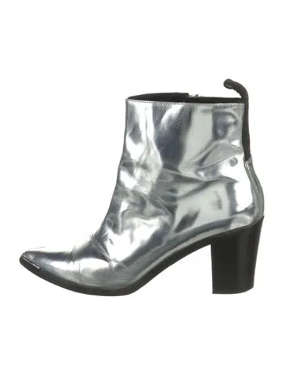 Pre-owned Acne Studios Leather Boots In Black/metallic/silver