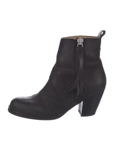 Pre-owned Acne Studios Leather Boots In Blue