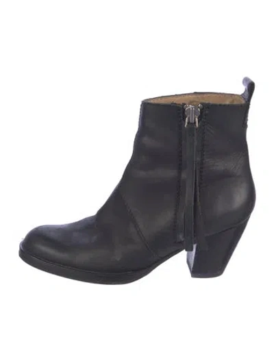 Pre-owned Acne Studios Leather Boots In Blue