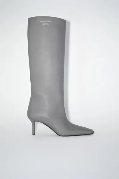 Acne Studios Leather Boots In Dark Grey