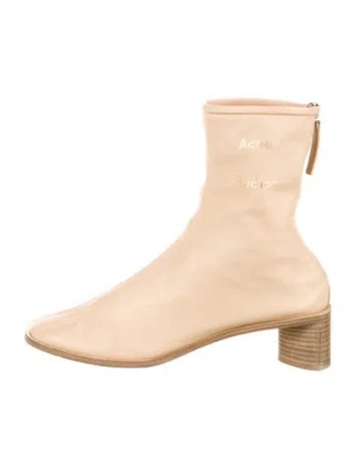 Pre-owned Acne Studios Leather Boots In Neutral