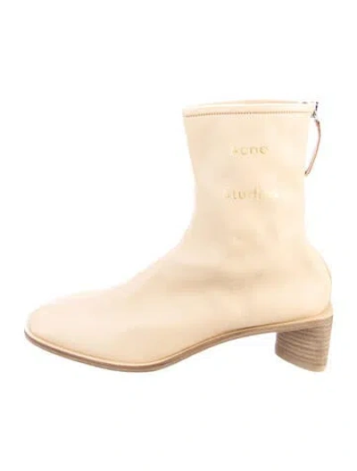 Pre-owned Acne Studios Leather Boots In Neutral