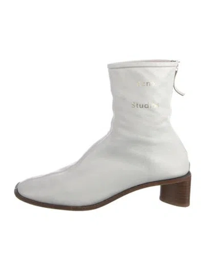 Pre-owned Acne Studios Leather Boots In White