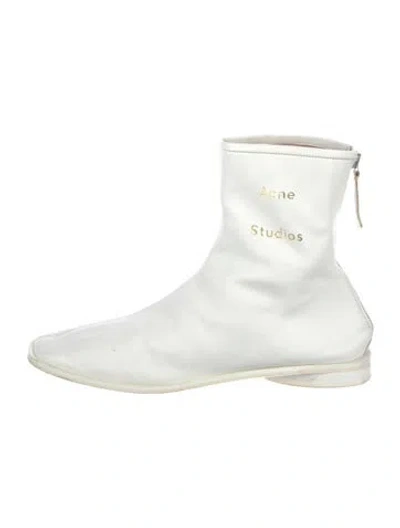 Pre-owned Acne Studios Leather Boots In White