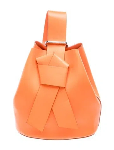 Pre-owned Acne Studios Leather Bucket Bag In Orange