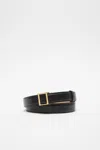 Acne Studios Smooth Belt In Black,gold