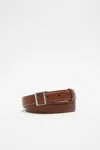 Acne Studios Leather Buckle Belt In Brown