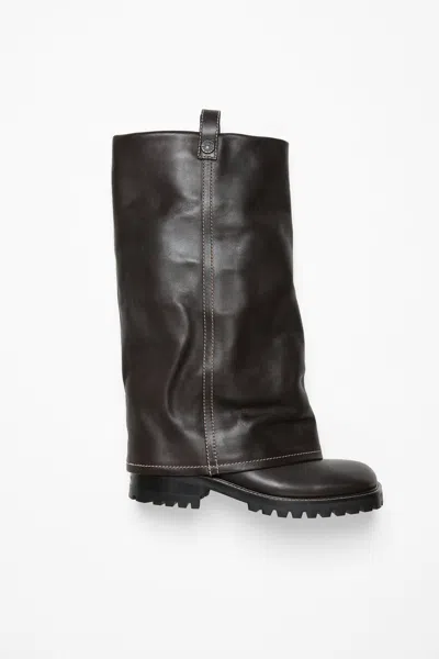 Acne Studios Slouch Calf Leather Boots In Black