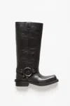 Acne Studios Leather Buckle Boots In Black