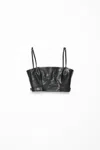 Acne Studios Leather Bustier Top In Black
