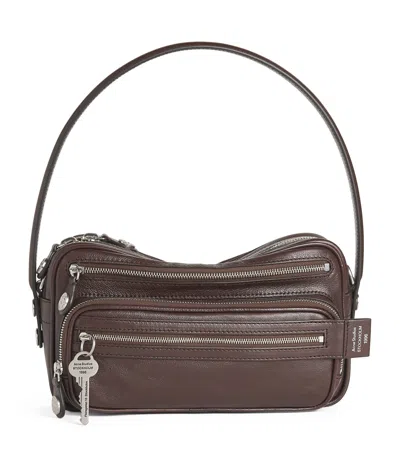 Acne Studios Leather Camero Camera Shoulder Bag In Brown
