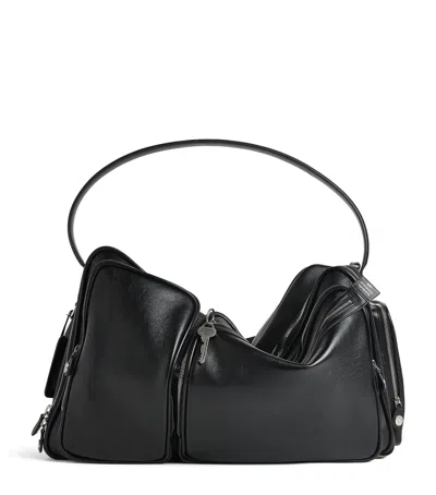 Acne Studios Leather Camero Hotel Shoulder Bag In Black