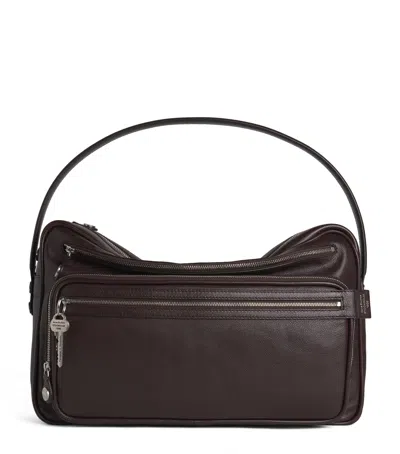 Acne Studios Leather Camero Party Shoulder Bag In Brown