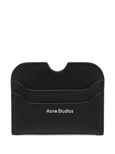 Acne Studios Leather Card Case In Black