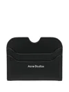 Acne Studios Men Black Card-holder With Logo Print In Leather Man In Black