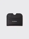 Acne Studios Black Card Holder With Laminated Logo At The Front In Smooth Leather Donna In Black