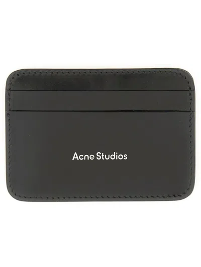 Acne Studios Leather Card Holder In Black