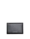 Acne Studios Flap Leather Card Holder In Black