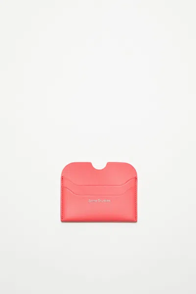 Acne Studios Leather Card Holder In Electric Pink