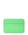 Acne Studios Leather Card Holder In Green
