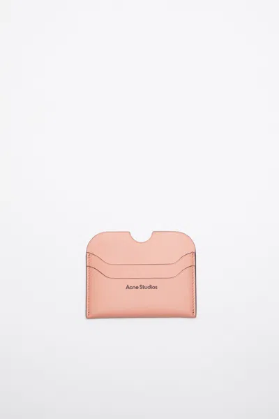 Acne Studios Leather Card Holder In Salmon Pink