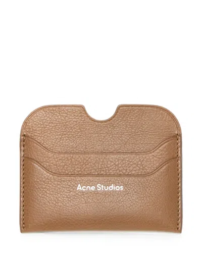 Acne Studios Leather Card Holder Wallet In Brown