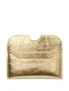 Acne Studios Logo Embossed Card Holder In Gold
