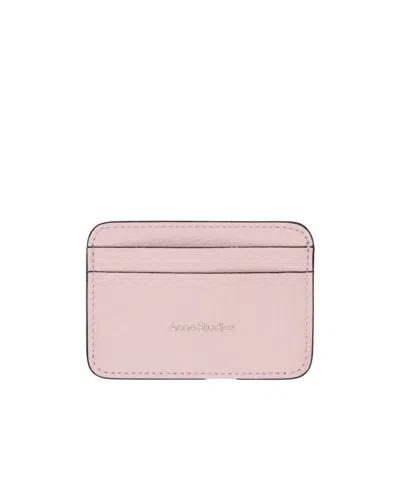 Acne Studios Leather Cardholder In Pink