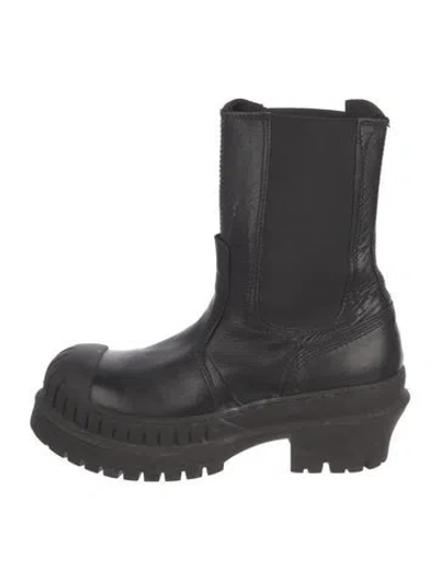 Pre-owned Acne Studios Leather Chelsea Boots In Black