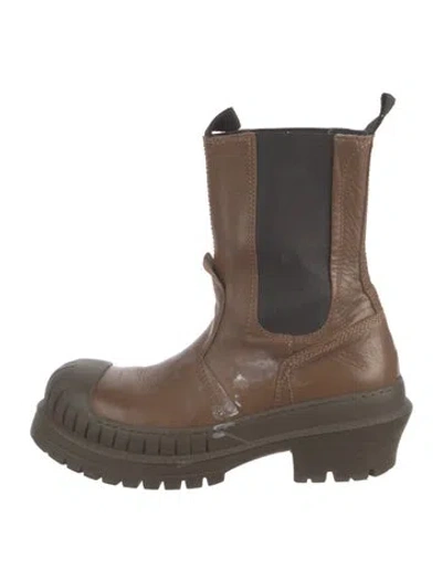Pre-owned Acne Studios Leather Chelsea Boots In Brown
