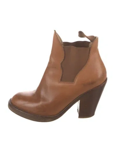 Pre-owned Acne Studios Leather Chelsea Boots In Brown