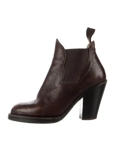 Pre-owned Acne Studios Leather Chelsea Boots In Brown