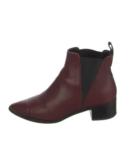 Pre-owned Acne Studios Leather Chelsea Boots In Burgundy