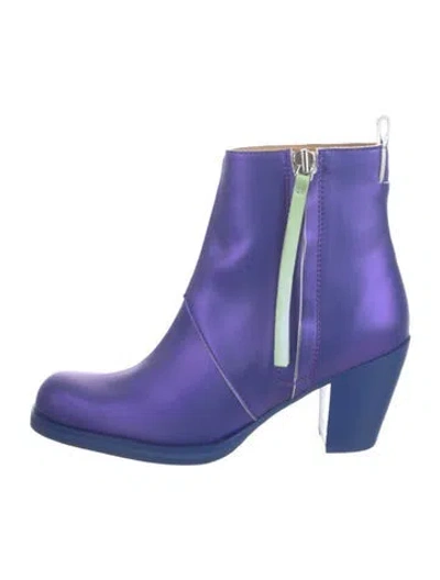 Pre-owned Acne Studios Leather Chelsea Boots In Purple