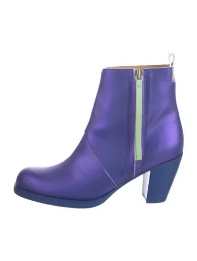 Pre-owned Acne Studios Leather Chelsea Boots In Purple