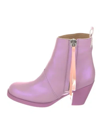 Pre-owned Acne Studios Leather Chelsea Boots In Purple