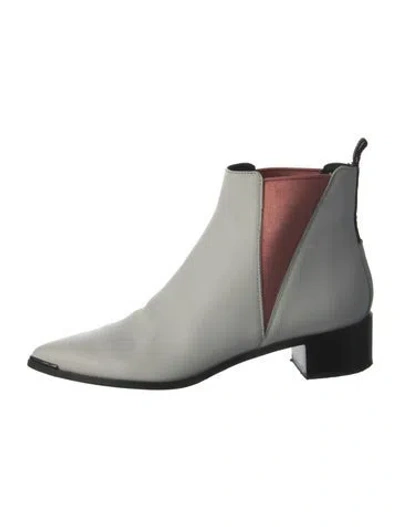 Pre-owned Acne Studios Leather Chelsea Boots In Silver