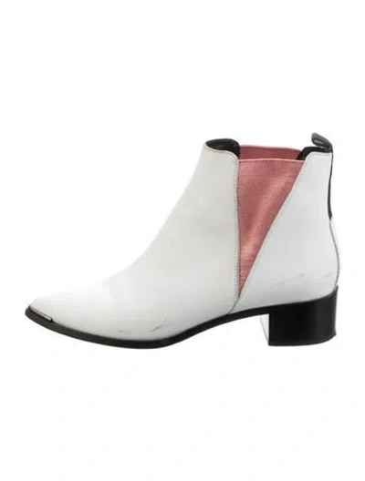 Pre-owned Acne Studios Leather Chelsea Boots In White