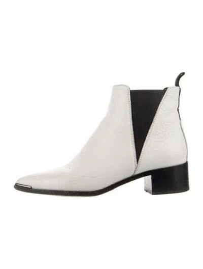 Pre-owned Acne Studios Leather Chelsea Boots In White